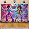 One 2D Flat-print Background Banner. A Fashionable Couple Dancing At a Disco Party. Suitable for Family Gatherings and Weddings.