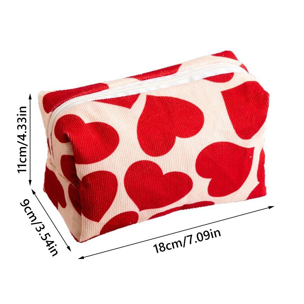 Soft Touch Heart Print Pattern Makeup Bag Multi-functional Large Capacity Toiletry Bag Portable Makeup Pouch Women