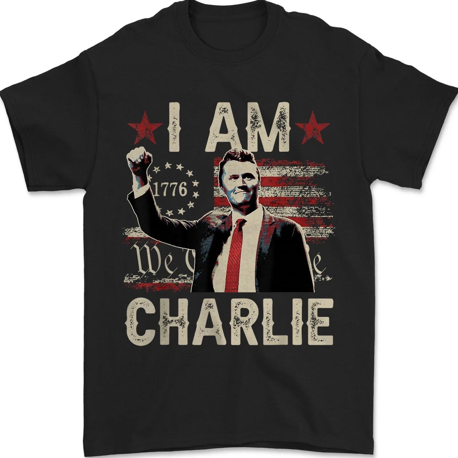 Justice for Charlie Kirk I Am Charlie Tribute T-Shirt Reprint S-4XL XL