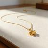 Exquisite and Beautiful Camellia Pendant Necklace Simple Daily Collarbone Chain Sweater Chain