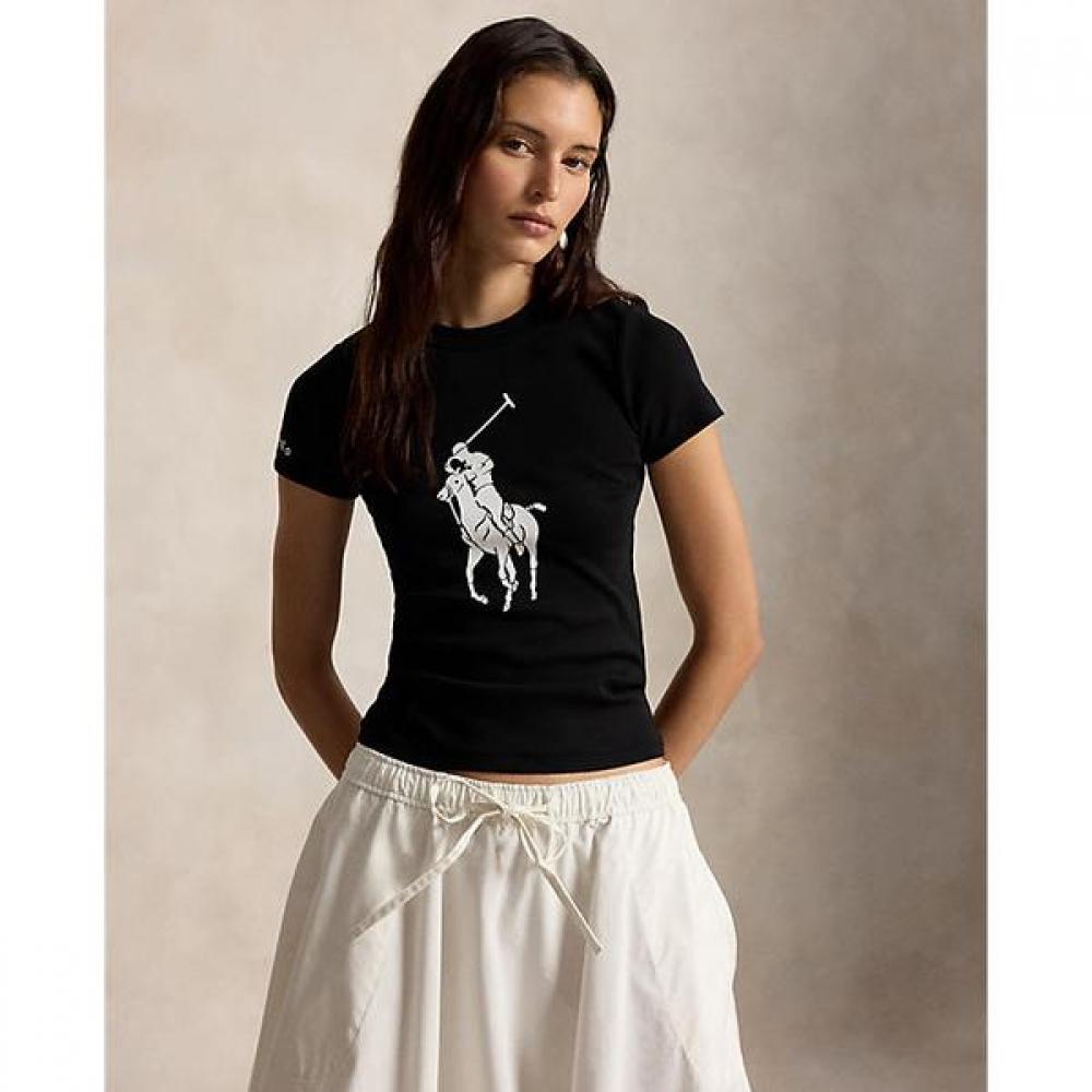 Polo Ralph Lauren Women S Big Pony Stretch Cotton Tee  Wmpoknincu21289001 XS