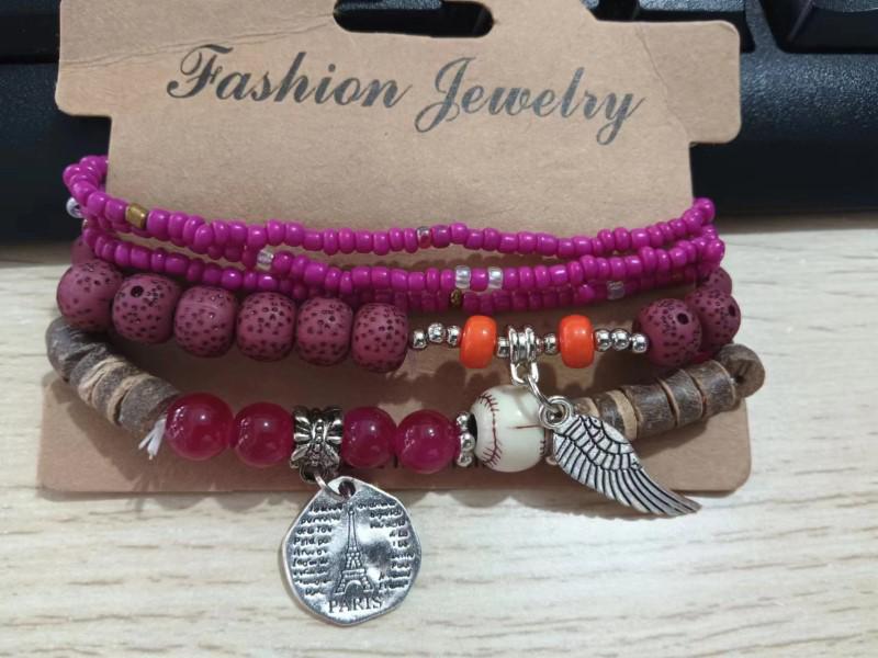 Bohemian Ethnic Multi-Layered Colorful Beaded Bracelet Set for Women