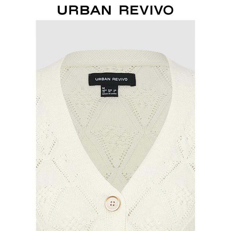 Women's Rhombic Texture Lace Knit Cardigan