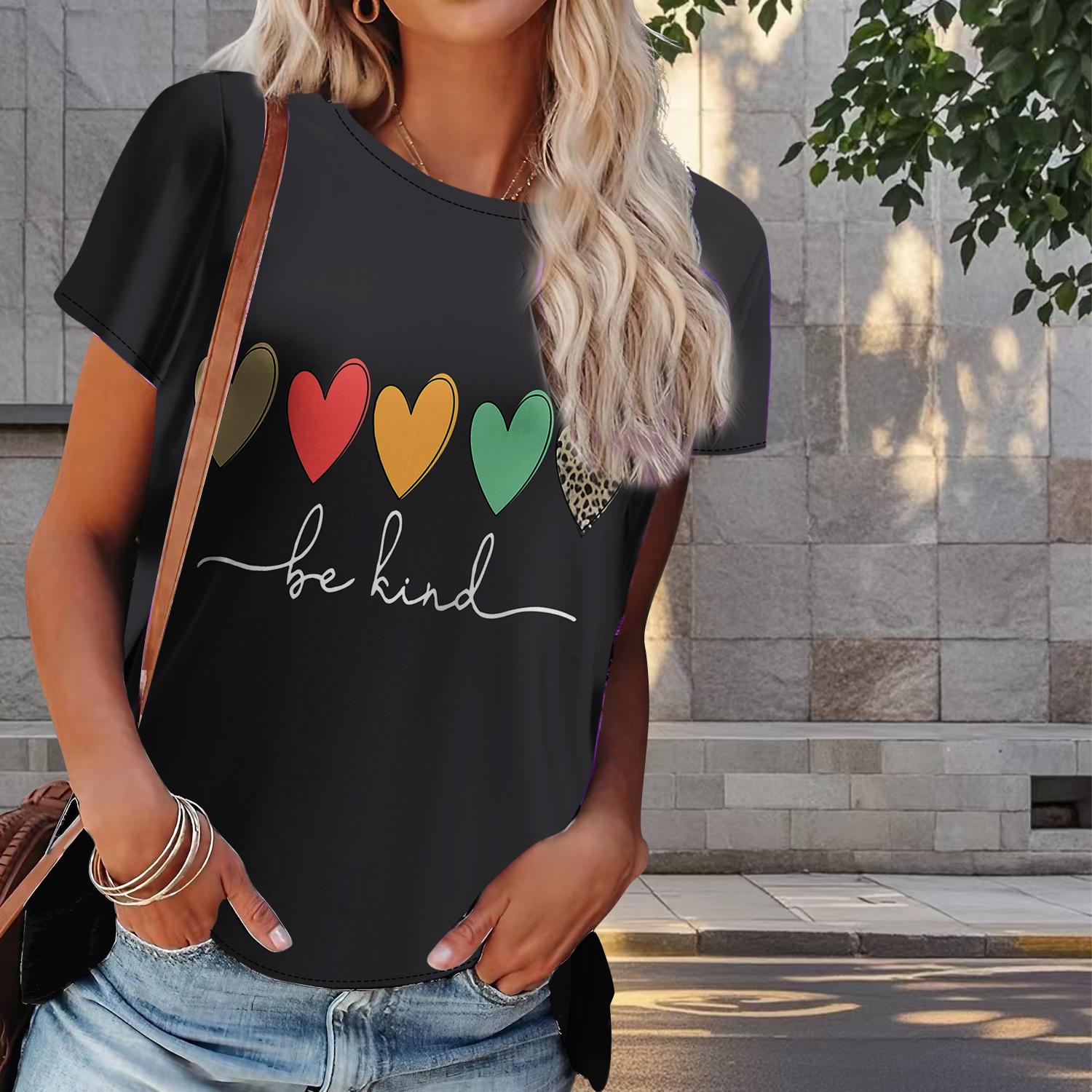 

Женская летняя футболка с принтом «Любовь» в стиле ретро, футболки с коротким рукавом, повседневные топы с принтом 6XL чёрный