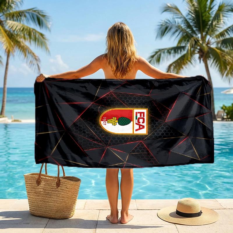 FC Augsburg FC Aufdruck Schnelltrocknendes Strandtuch Mikrofaser Saugfähig Tragbar Reise Schwimmtuch