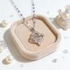 Heart Shape Mama Pendant Inlaid Zircon Titanium Steel Clavicle Necklace For Mother