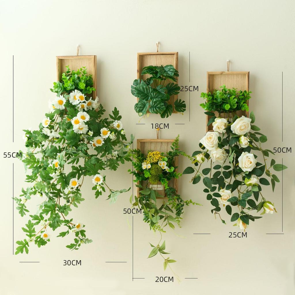 Stylish Daisy Pendant Faux Flower Vine for Indoor Wall Decoration and TV Background