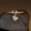 Simple  Love Heart Pendant Rings Luxury Crystal White Zircon Wedding Band Engagement Jewelry Minimalist Mother's Day Gift