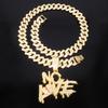Collana con Ciondolo Lettera Amore NO AMORE Pieno di Diamanti Hip Hop Nicchia Street Hiphop Personalizzata Catena Cubana Gioielli di Moda