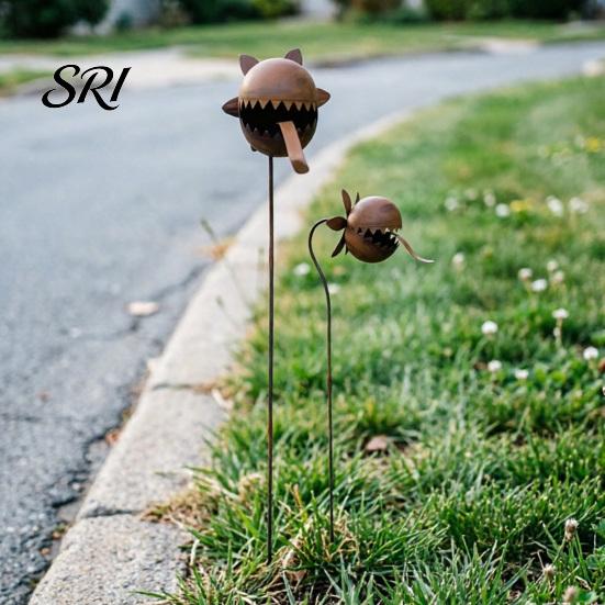 Durable Outdoor Garden Art Metal Carnivorous Plant Stake, Large Venus Flytrap Sculpture, Flower Bed Decor Decorative Yard for Beds, Patios,