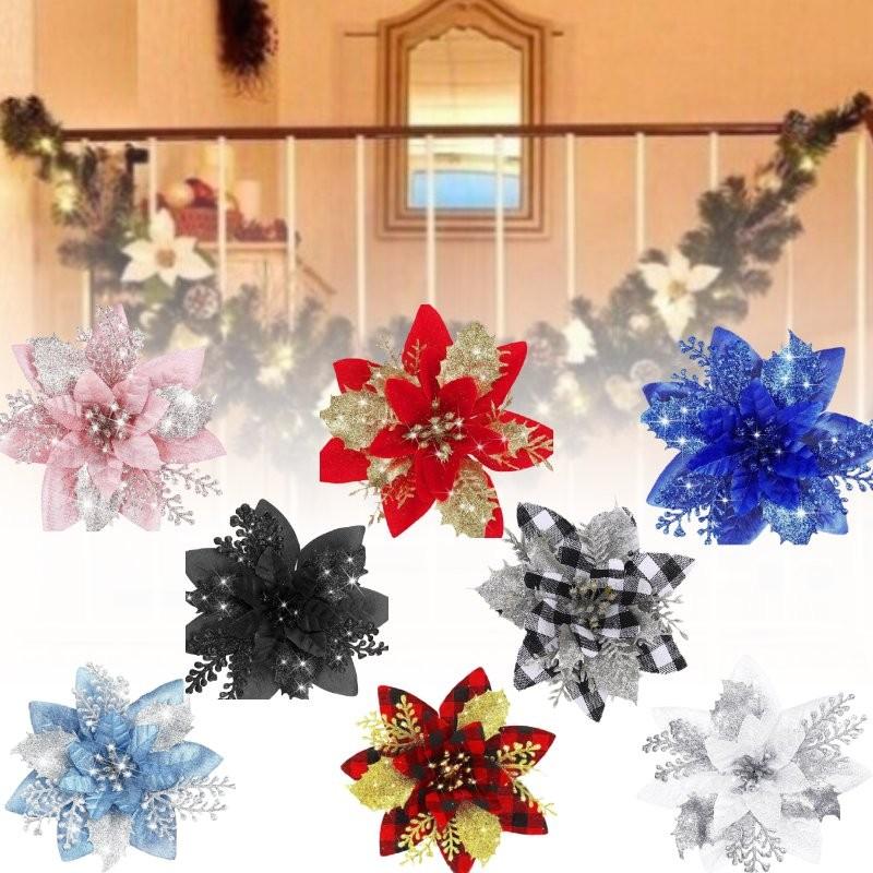 Christmas Flower Tree Garland Xmas Wreath Fireplace Door Decor Room Ornament
