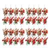 Creative Festive Home Ornaments 8/16/24/32Pcs 2D Flat Christmas Wooden Ornaments, Santa Claus Riding Bicycle Hanging Xmas Door And Window Decorations