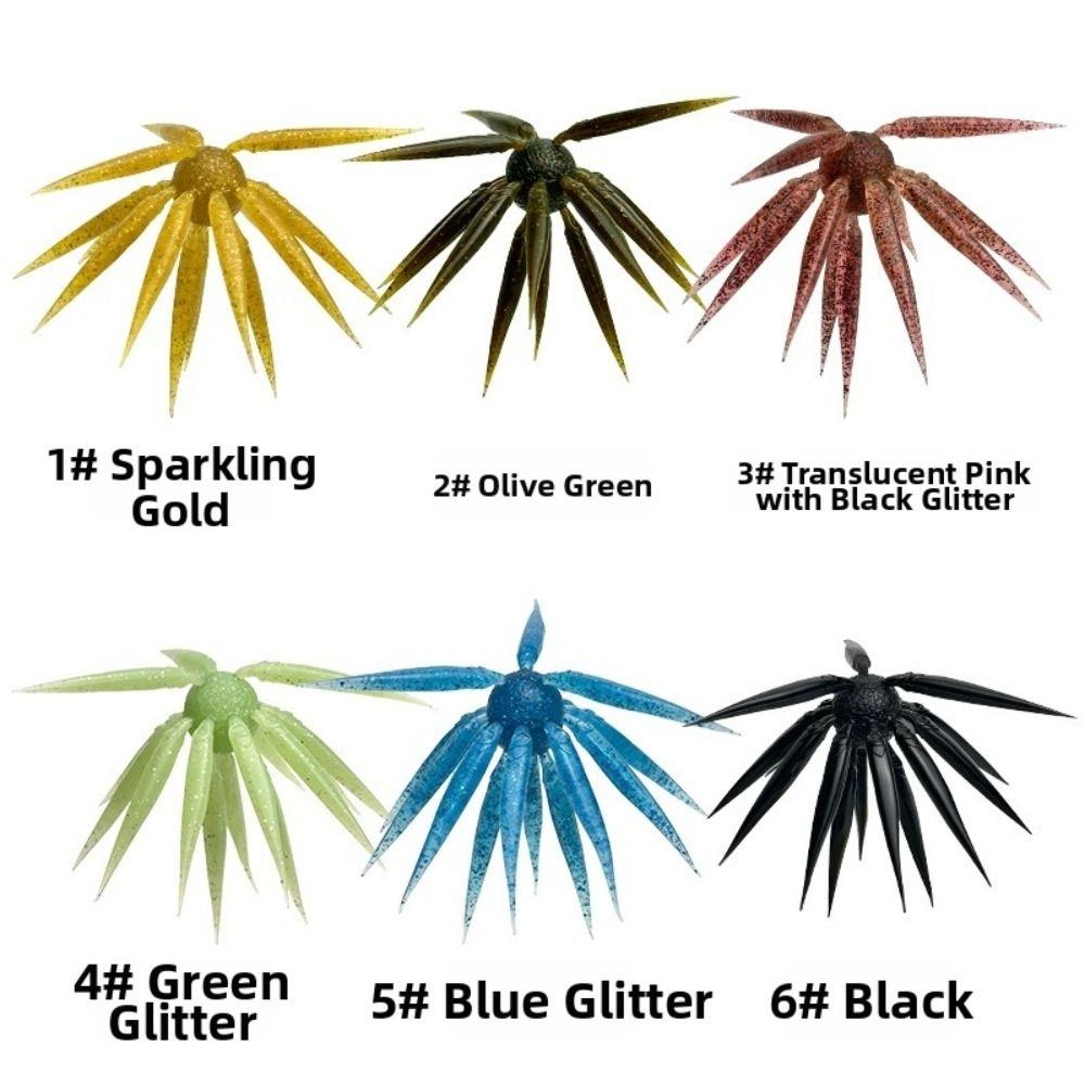 2pcs 17mm Length Sea Urchin Bait 8.8g Weight Soft Elastomer Lure Bait-Cluster Lure  For Bass Fishing