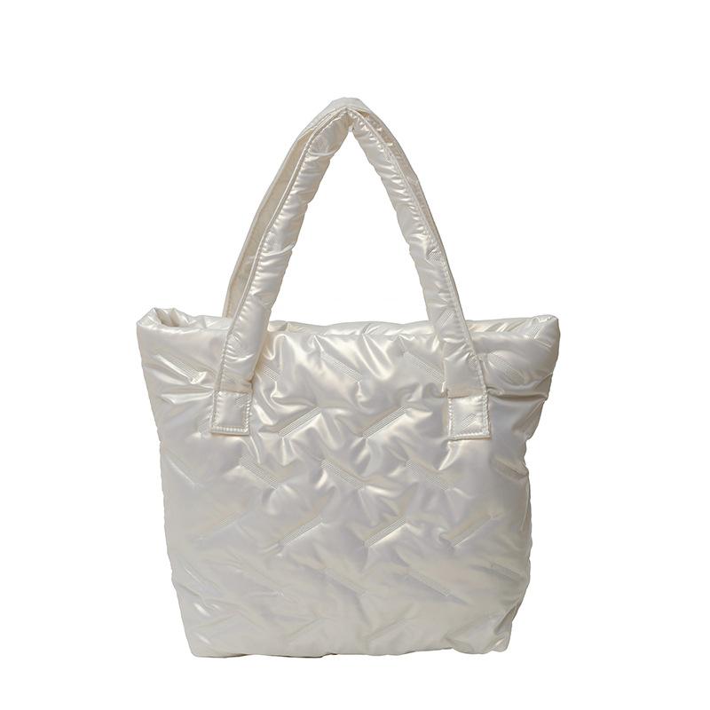 2025 autumn and winter down large-capacity new fashion shoulder bag design casual commuter tote bag handbag