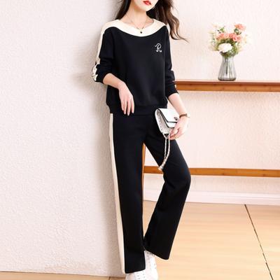 Leisure Active Suit Womens Autumn Latest Trendyable Western-style Trendy Little Sweater Two-piece Suit