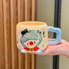 Cute Funny Clown Cup Girl Birthday Gift Couple Ceramic Mug with Lid Spoon Office Breakfast Cup