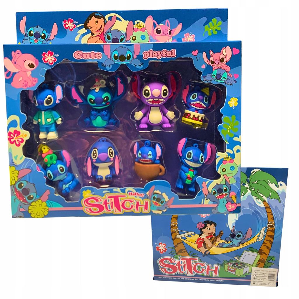 Zestaw 8 Figurek Stitch Lilo I Stich Gumowe Kolekcjonerskie Dla Dzieci