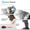 25+3 Torque Cordless Portable Electric Impact Drill Screwdriver Household Efficient Woodworking DIY Power Tool