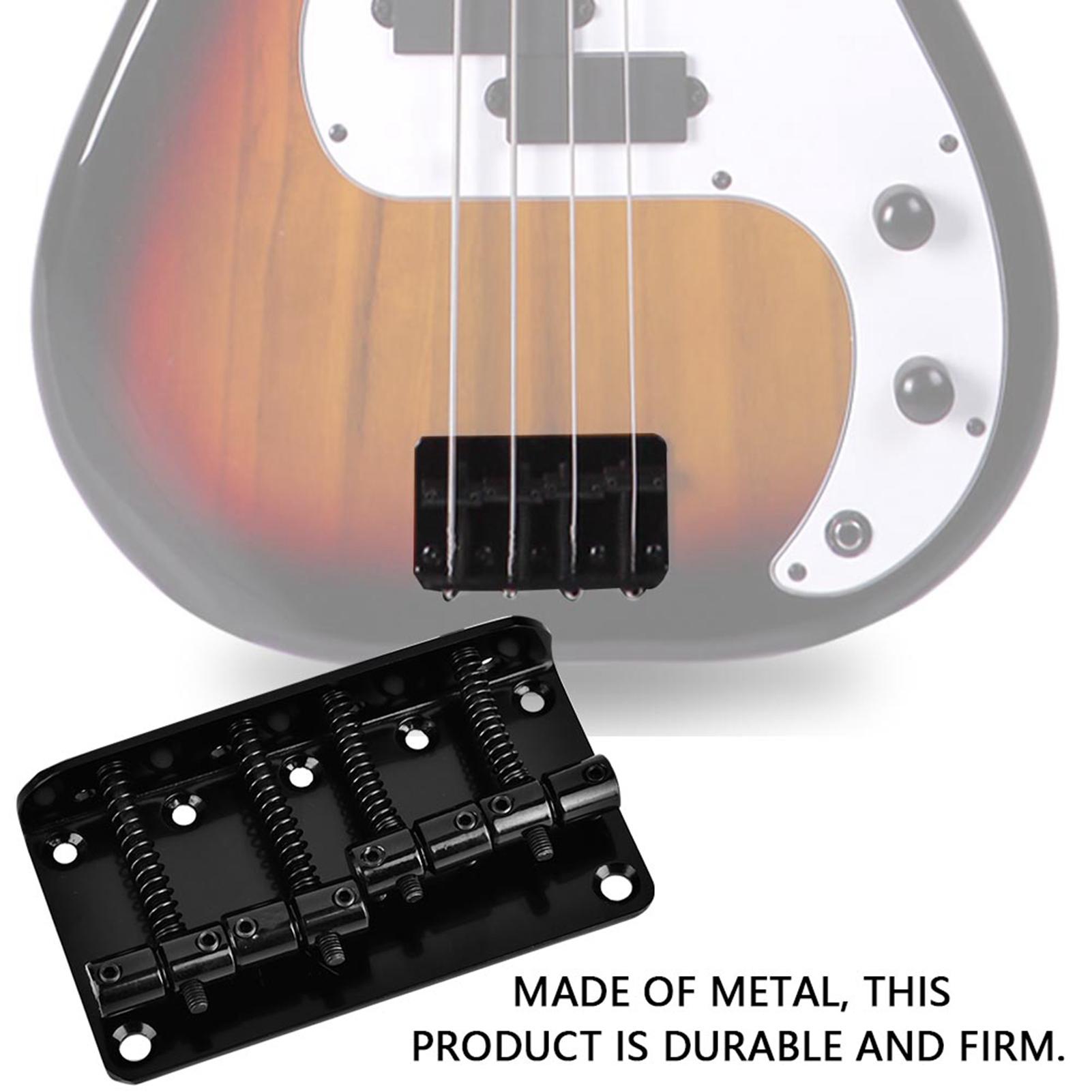 

Профессиональный металлический четырехструнный басовый бридж для 4-струнной электробас-гитары (черный)