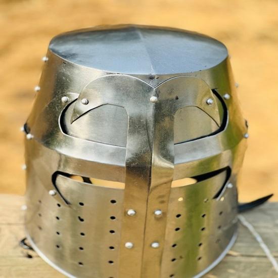 Templar Helmet Medieval Crusader Helmet Templar Knight Helmet Silver Finish