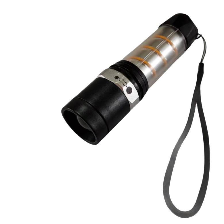Rechargeable Outdoor Rotating Flashlight: Strong Light, Long Battery Life, Super Bright White Laser, Multifunctional Camping Lamp