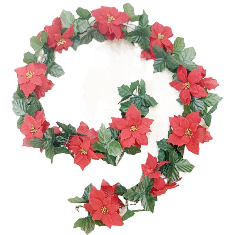 Christmas Rattan Flower Ornaments - Holiday Home Decoration