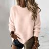 Women's Color Casual Neck Knit Sweater Top for Everyday Wear