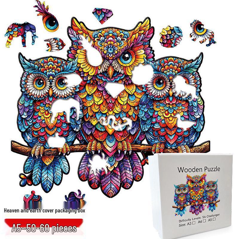 Irregular Animal Dog Penguin Wooden Puzzle in Stock