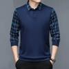 Nuova Maglietta Polo a Maniche Lunghe da Uomo per la Primavera con Collo a Revers a Righe Larghe Fondo Moda Casual Pullover Abbigliamento Camicie Button-down da Business