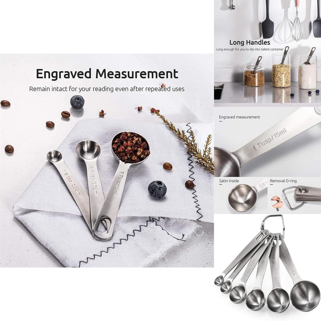 Modernes Edelstahl-Messlöffel-Set Mit Präziser Skala Zum Backen Und Kochen