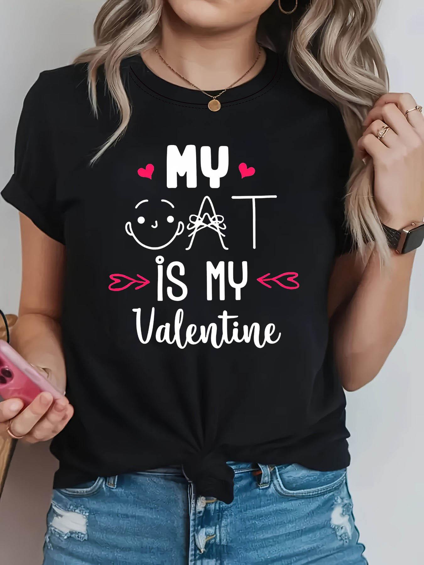 

Stylish Casual Roundneck Summer Tshirt Featuring Cat Smiles and Pompom Patterns for Ladies Perfect Gift for Your Girlfriend S
