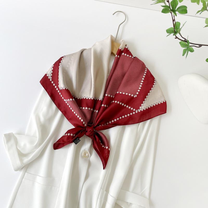 Headscarf Silk Scarf 90cm Women's Headscarf New Versatile Satin Thin Large Square Scarf