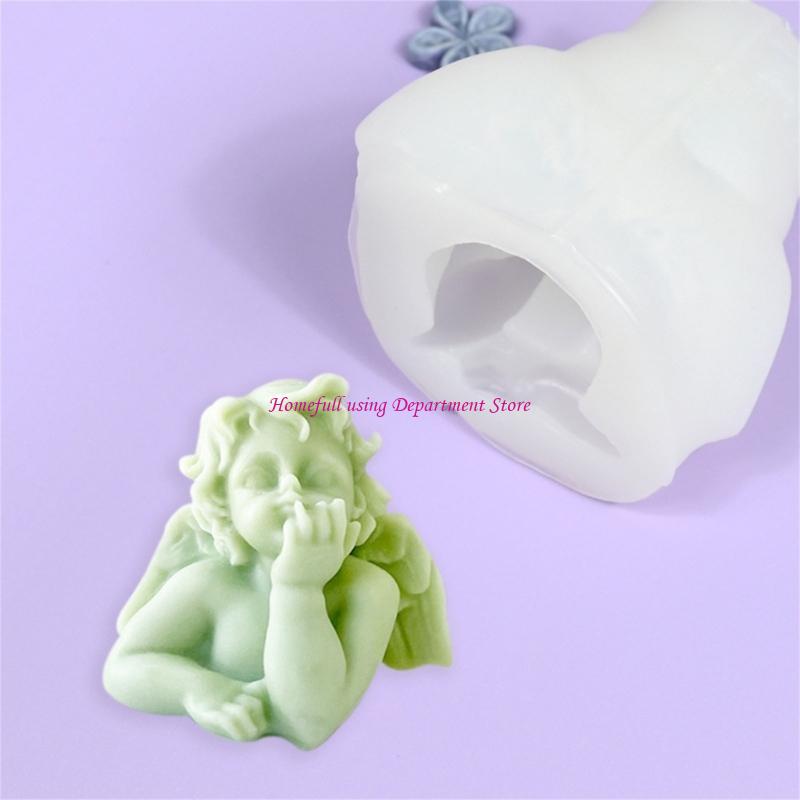 Geflügelter Baby-Statue Silikonform für Kerzen- und Seifenherstellung Silikonformen für handgemachtes Valentinstagsgeschenk