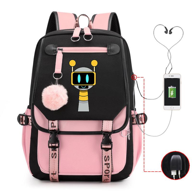 Personality Trend Printed Backpack Academy Style Student Leisure School Bag Multifunctional Large Capacity