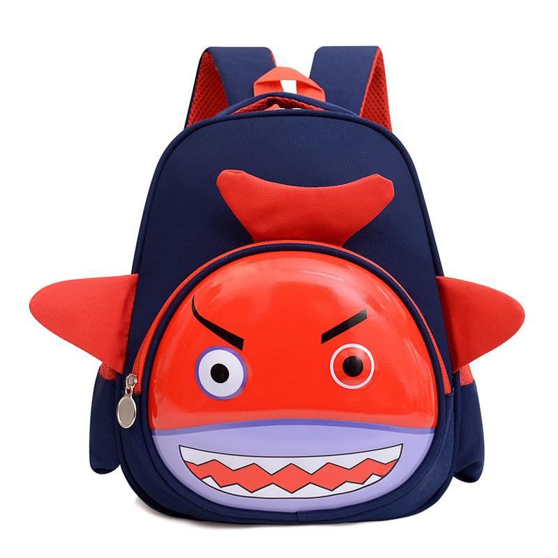Cartoon Childrens Backpack With Unicorn Shark And Dog Print For Daily Schooling
