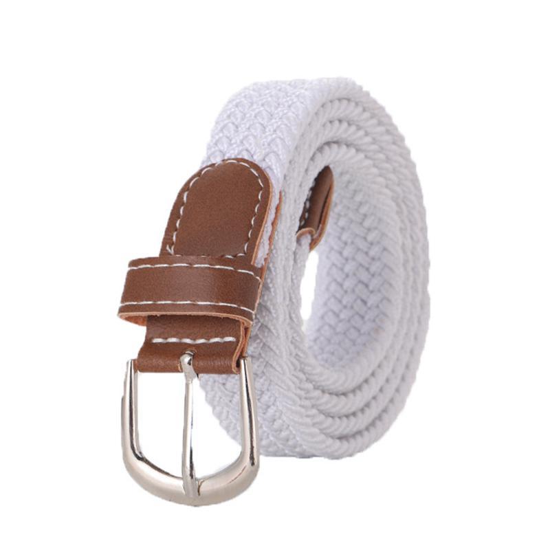 1Pc U Shape Buckle Elastic 100x2.5CM Unisex Belts Mens/Women Canvas Webbing Braided Imitation Leather