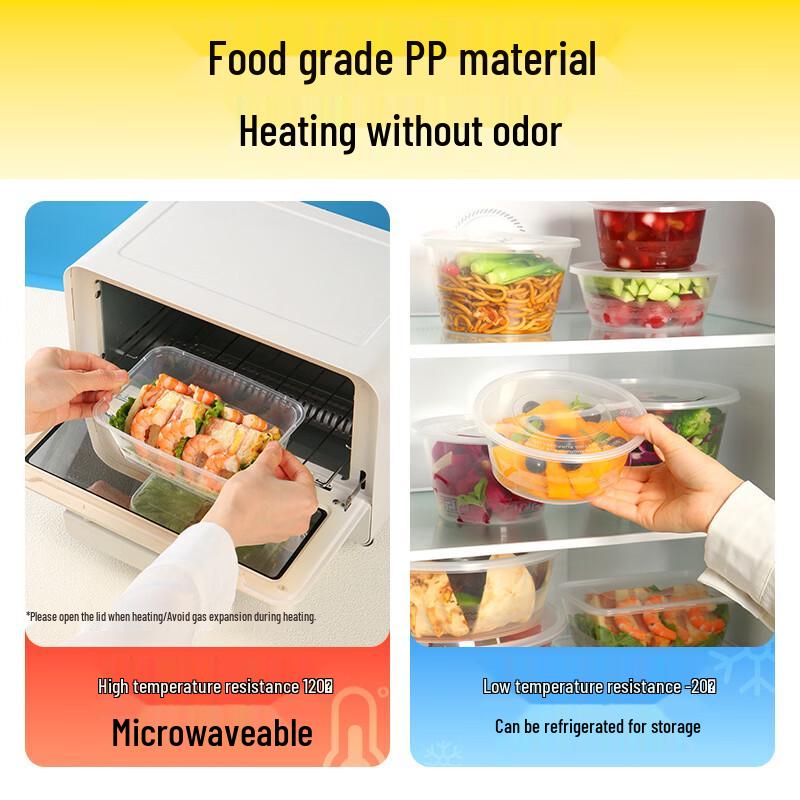 Yipan Disposable Thickened PP Round Food Containers