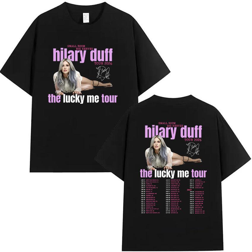 

Hilary Duff SMALL ROOMS BIG NERVES Tour 2026 Print Tshirts Unisex Women Vintage High Quality Fashion Oversized 100 Cotton Tshirt 4XL