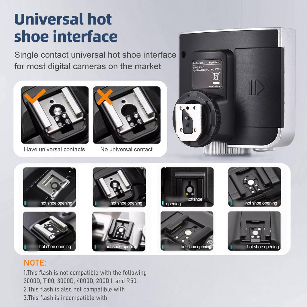 Camera Flash Compact On Camera Flash Light GN15 6 Brightness ManualCelsiusAuto with Fill Light Replacement for Cameras