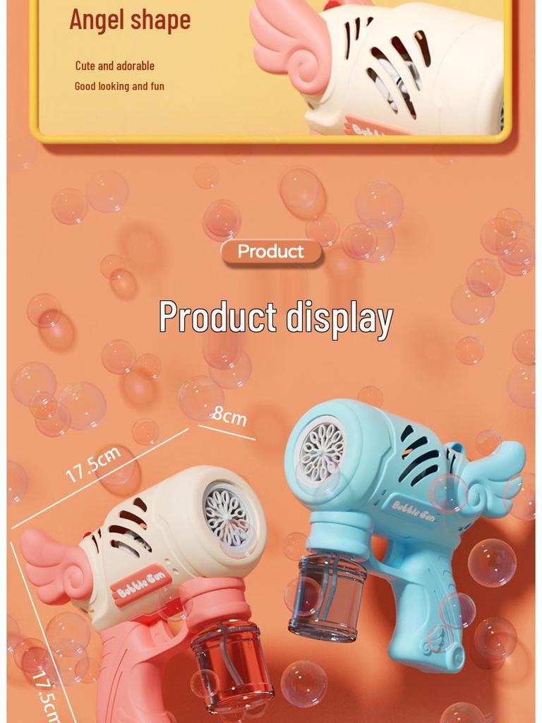 Popular 10-Hole Automatic Bubble Gun Toy - Angel Gatling Bubble Blower