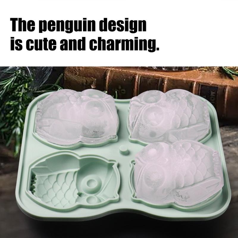 4 Cavities Owl Silicone Molds Multipurpose Animal Ice Maker Molds for Making Chocolate Jelly Candy Cake Freezing Drinks