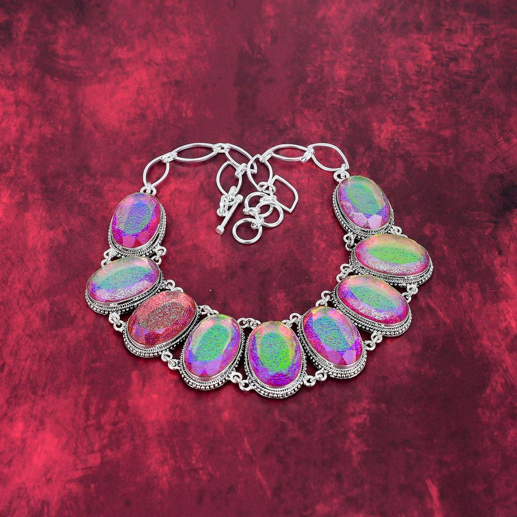 Pink Triplet Opal Necklace, 925 Solid Sterling Silver Gemstone Jewelry, Handmade Necklace, For Thanksgiving