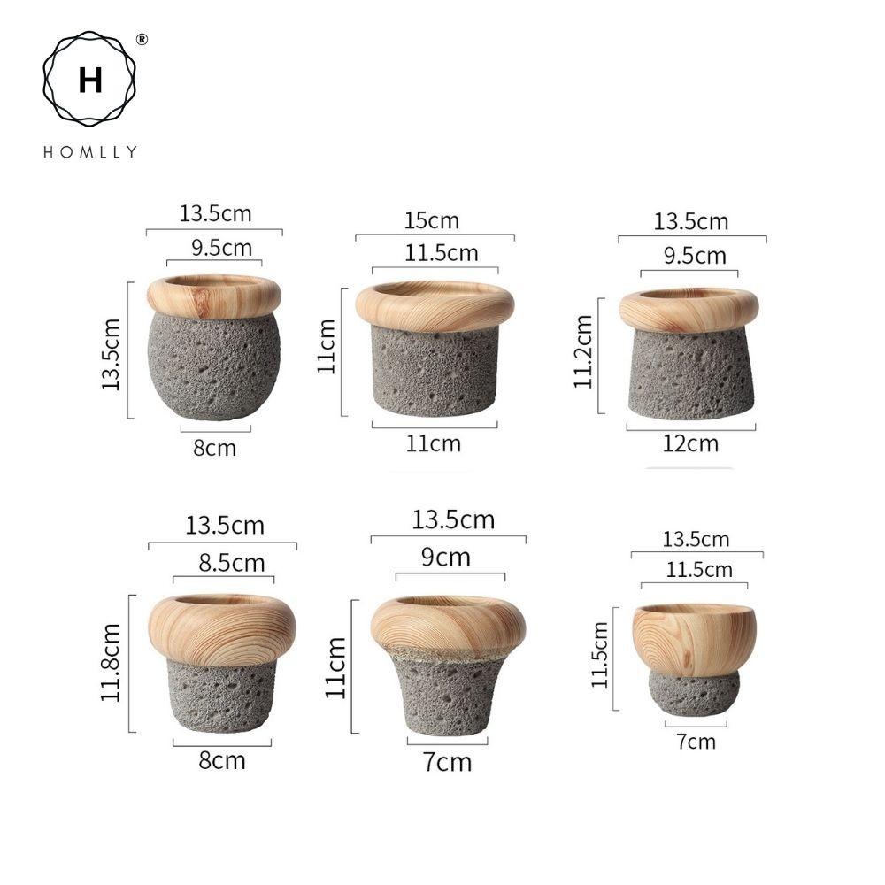 Homlly Nordic Cement Bonsai Green Flower Pot (Different Shapes)  ( X3PCS)