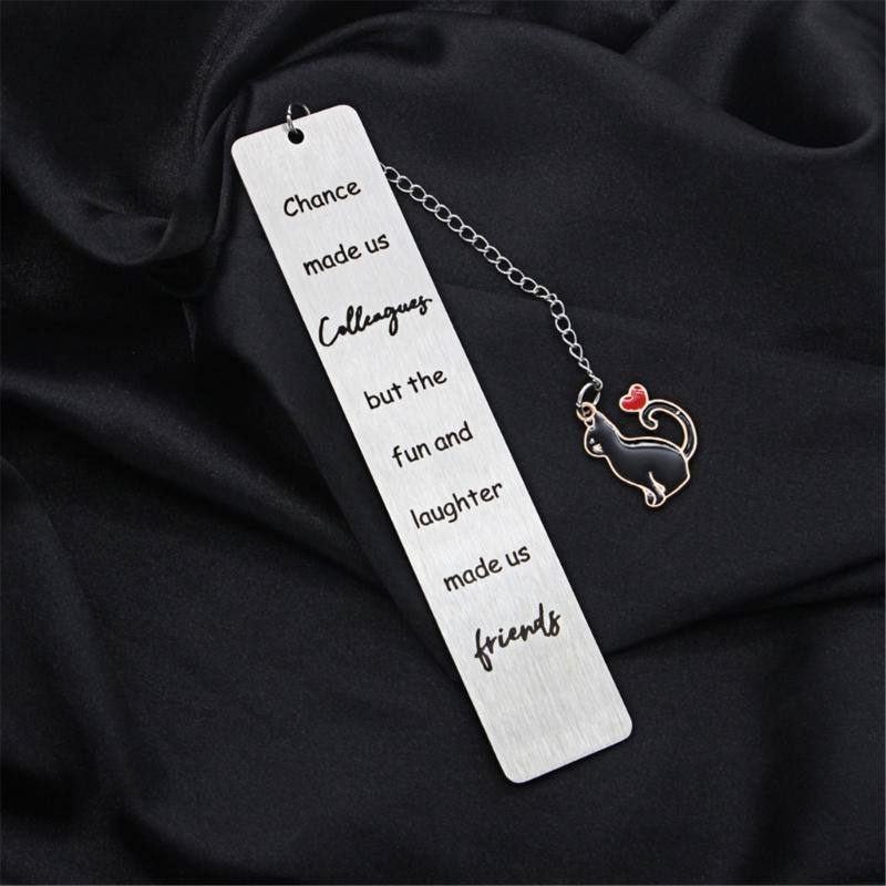 Stainless Steel Bookmarks Chain Bookmarks Cats Pendant Bookmarks Metal Book Mark Book Page Divider Gift for Book Lover