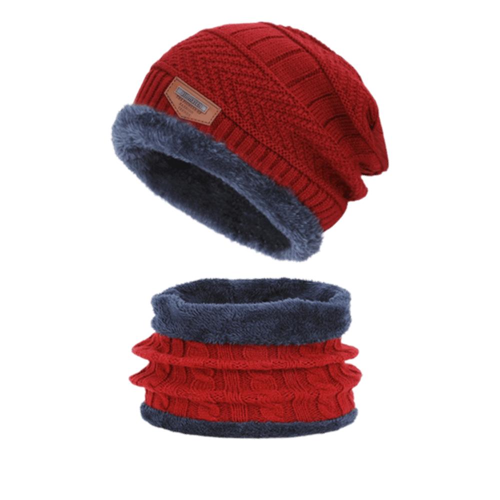 Fashion Warm Hat Scarf Set Knitted Soft Neck Scarf Cap Set Autumn Winter Thicken Fleece Ski Cap Bonnet Hat