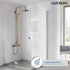 Exposed Bathroom Shower Faucet Set Shower Fixture 8 Inch Rainfall Shower Head Handheld Shower Cross Handle Wall Mount 2 Functions Antique Brass