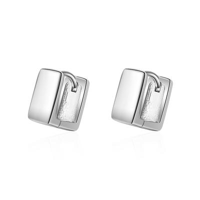 Top Qualität 925 Sterling Silber Ohrringe für Männer Schmuck Charme Frauen Quadratische Schwarze Creolen für Mädchen Männer Zubehör Trendy