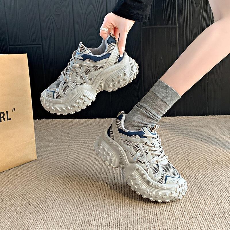 Daddy Shoes Women's Spring and Autumn 2025 New Women's Shoes Retro Small Man Thick-soled Lightweight Sports Shoes Breathable Casual Shoes