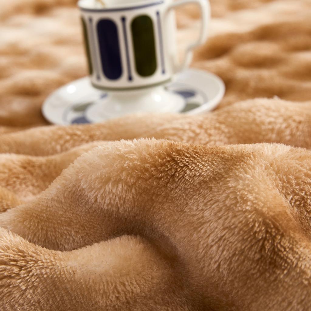 Imitation Rabbit Fur Blanket, Plain Bubble Milk Velvet Single-layer Blanket, Office Nap Blanket, Cover Blanket Four Seasons