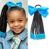 Headwear Bow Beads Ponytail Extensions Synthetic Kids Hairpiece Wig Kids Braided Ponytails Parties